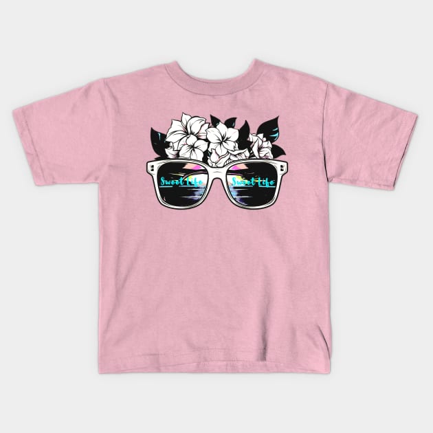 Sweet Life Beach Kids T-Shirt by Nicoart2077